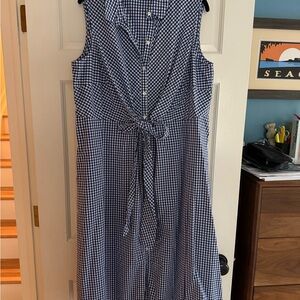J. Jill Blue Gingham Sleeveless Dress